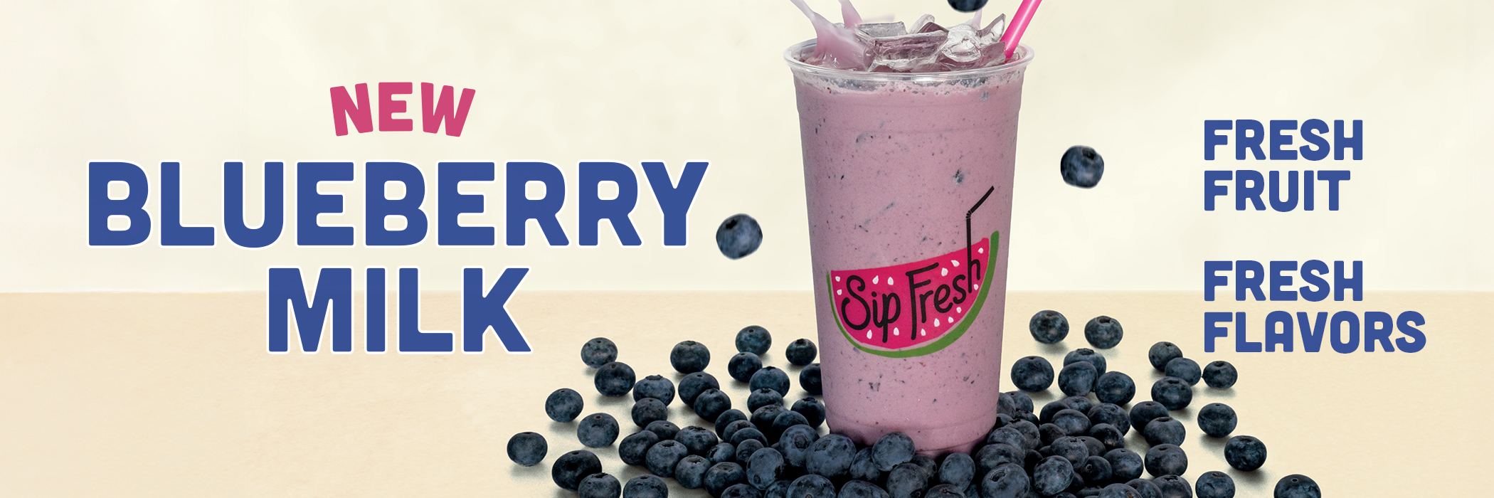 Sip Fresh Juice Bar's new Blueberry Milk.